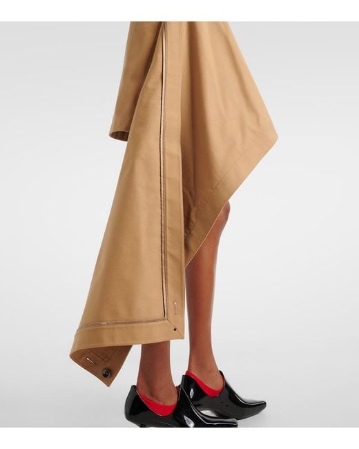 Loewe Natural Asymmetric Silk-Trimmed Cotton Miniskirt