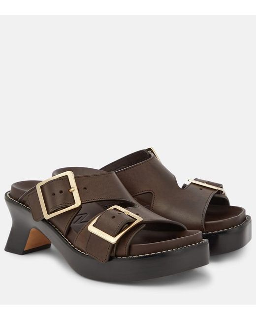 Loewe Brown Ease Leather Sandals