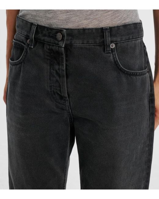 The Row Blue Mid-Rise Straight Jeans Riaco