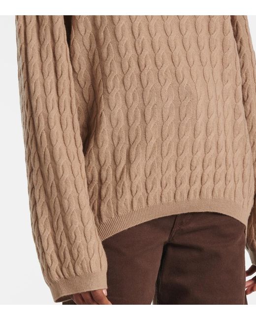 Jardin Des Orangers Natural Cable-Knit Wool And Cashmere Sweater