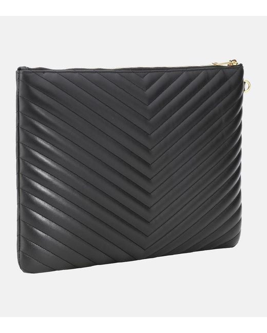 Saint Laurent Black Cassandre Matelassé Pouch