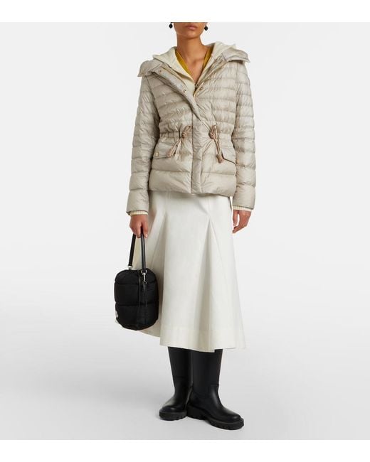 Moncler Natural Raies Hooded Quilted Down Jacket