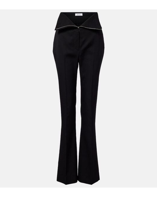 McQueen Black Wool Bootcut Pants