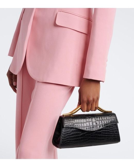 Elie Saab Black The Petit Wave Small Leather Top-Handle Bag