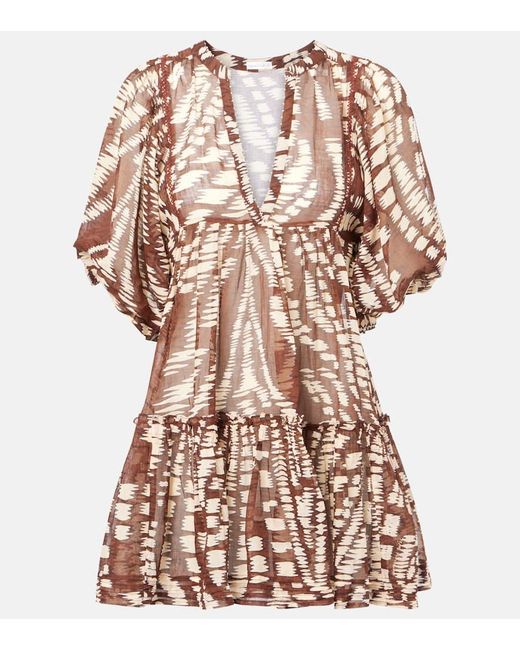 Poupette Brown Minikleid Aria Aus Baumwolle
