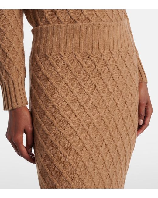 Max Mara Brown Po Knitted Camel Hair Maxi Skirt