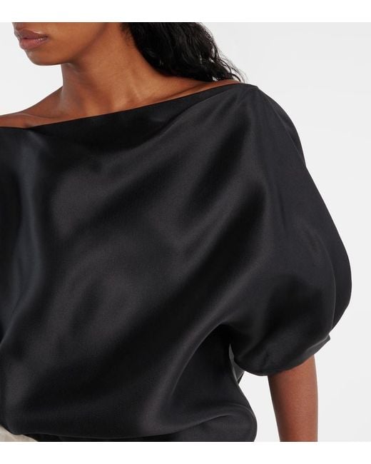 Top Niles De Gazar De Seda Khaite de color Black