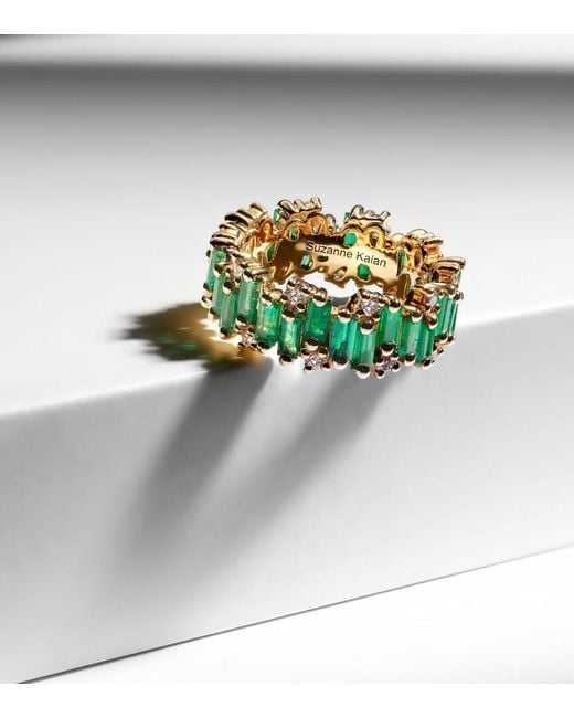 Suzanne Kalan White 18Kt Ring With Emeralds