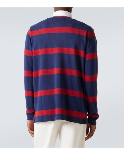 Polo Ralph Lauren Blue Striped Cotton Polo Shirt for men