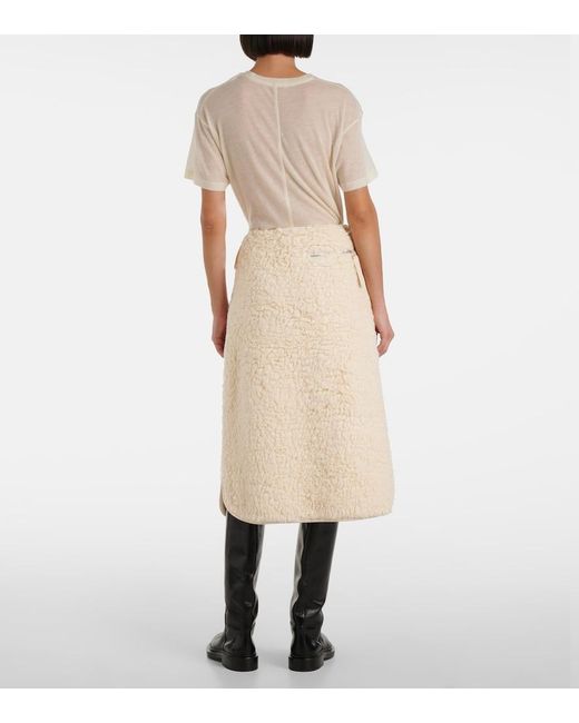 Jil Sander Natural Cotton Fleece Midi Skirt