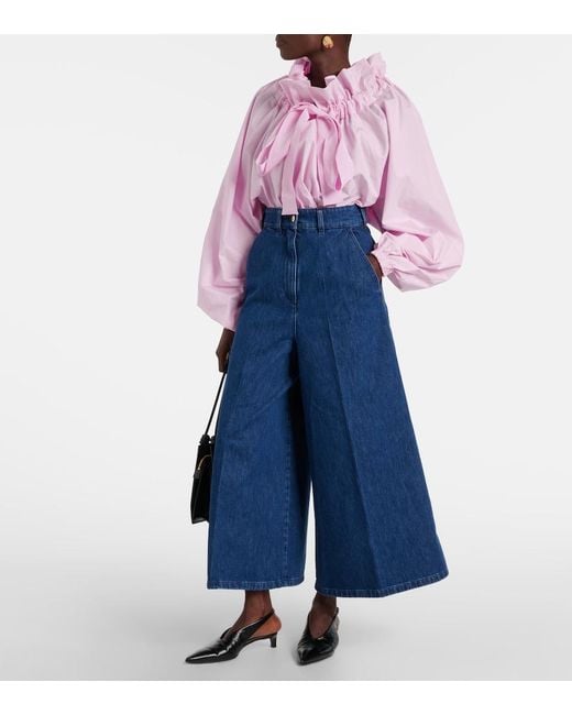 Patou Blue High-Rise Wide-Leg Jeans
