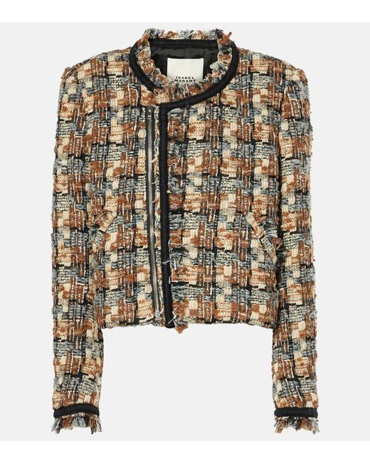 Isabel Marant Metallic Kerry Cropped Wool-Blend Jacket