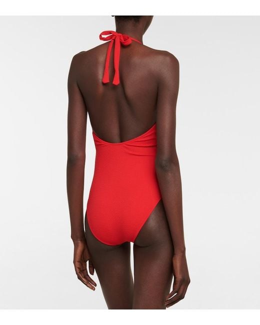 Melissa Odabash Red Naples Halterneck Swimsuit