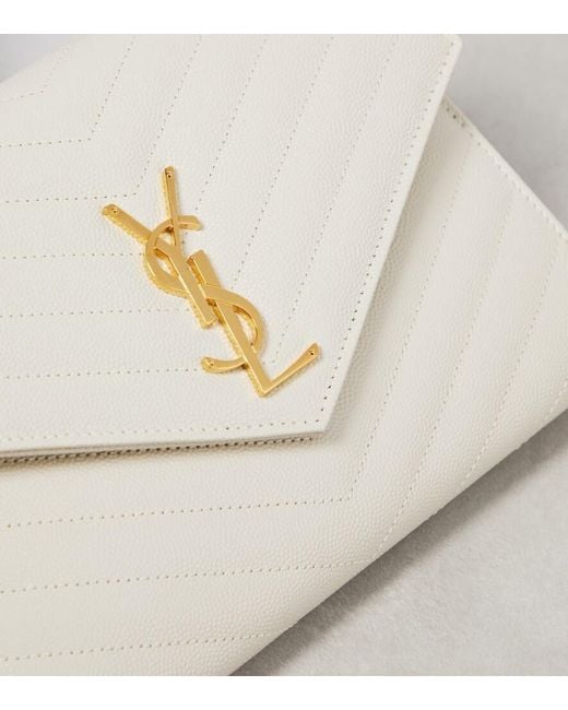 Saint Laurent Natural Cassandre Matelassé Flap Pouch