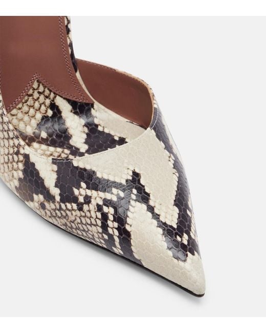 Paris Texas Brown Vera Snake-Effect Leather Pumps