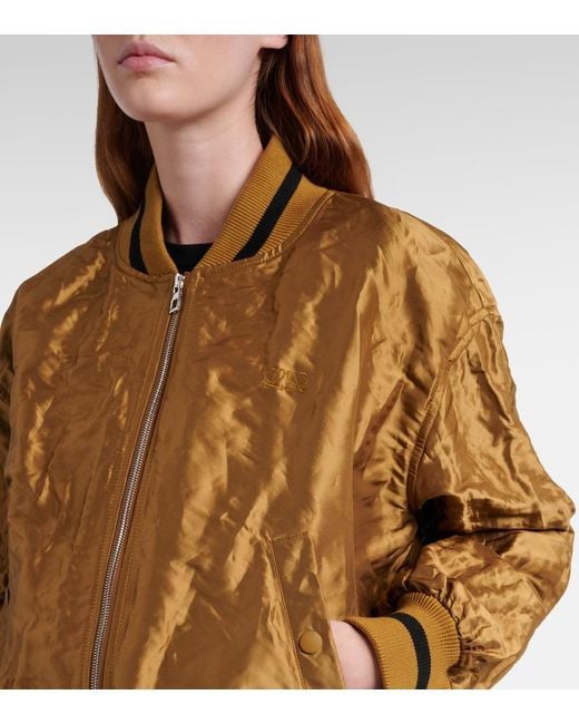 Loewe Brown Taffeta Bomber Jacket