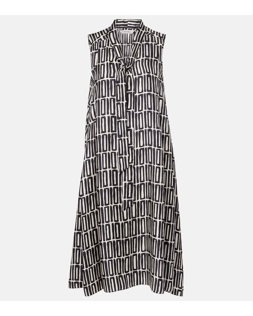 Max Mara Natural Midikleid Jackie Aus Seiden-Twill