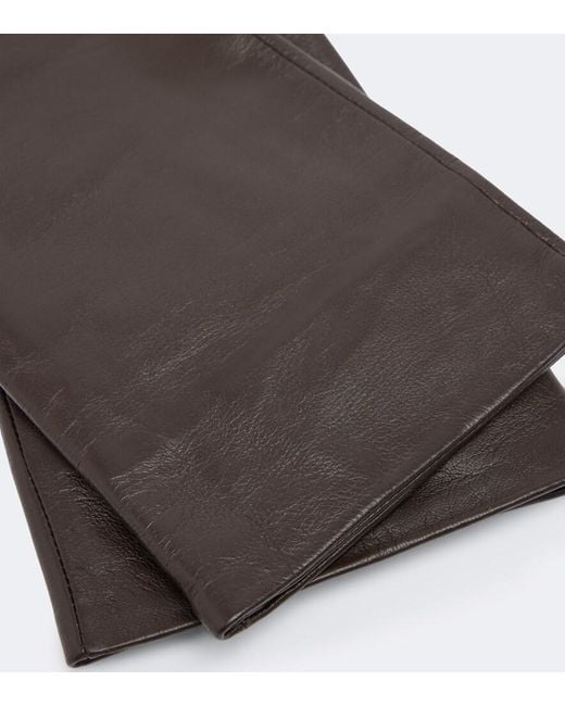 Frankie Shop Brown Veneto Leather Gloves