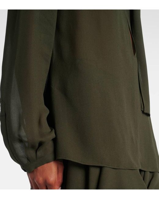 Alaïa Green Crepe Georgette Blouse