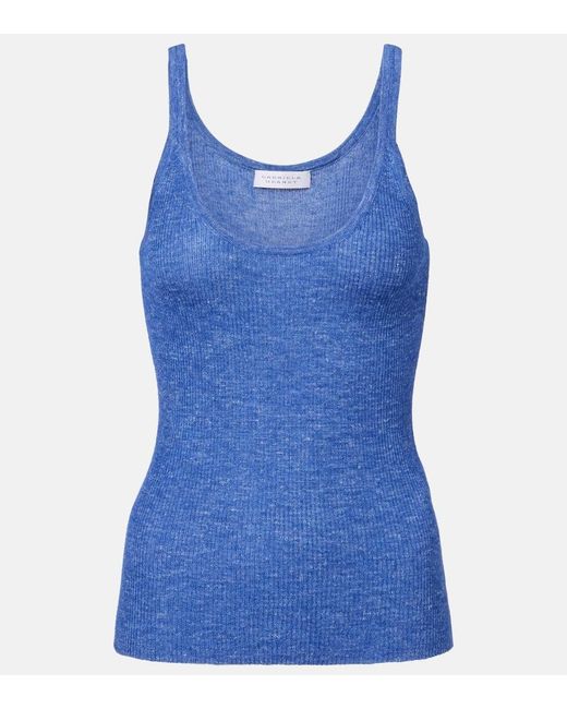 Gabriela Hearst Blue Cinxia Cashmere, Silk, And Hemp Tank Top