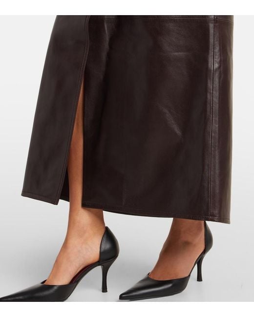 Dorothee Schumacher Black High-Rise Leather Maxi Skirt