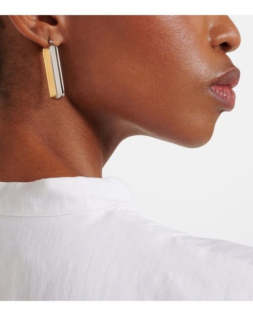 Jil Sander White Hoop Earrings
