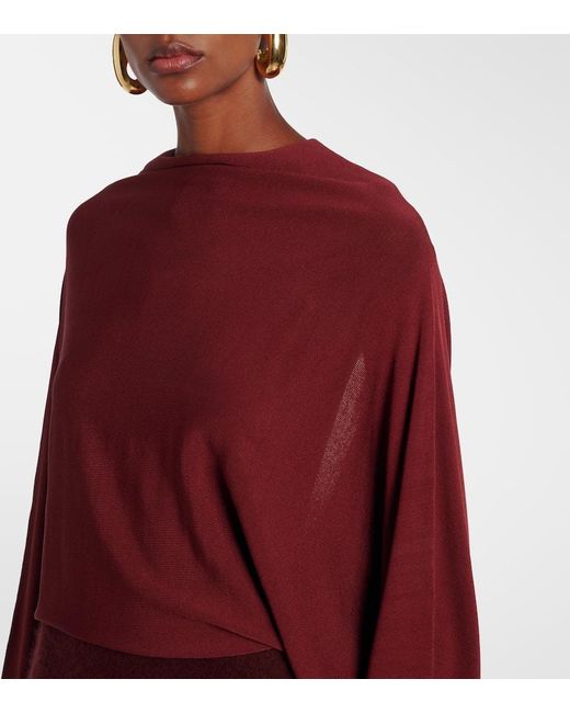AYA MUSE Red Pine Caped Maxi Dress