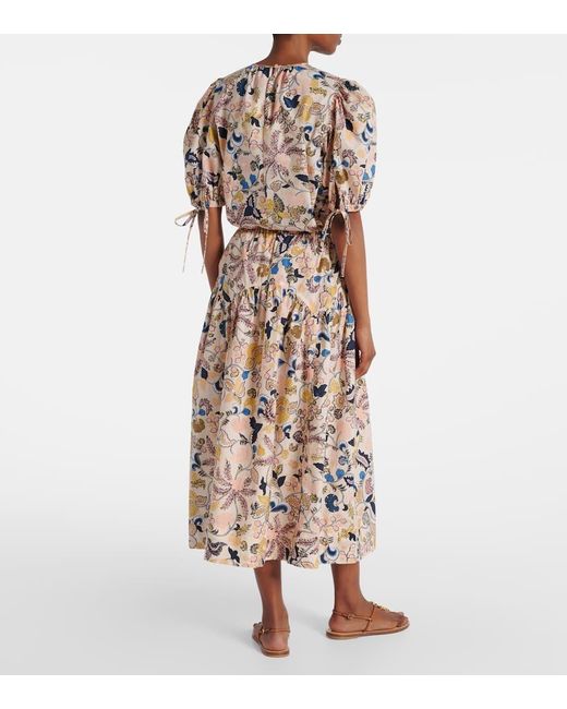 Falda Larga Rosen De Algodon Floral Ulla Johnson de color Natural