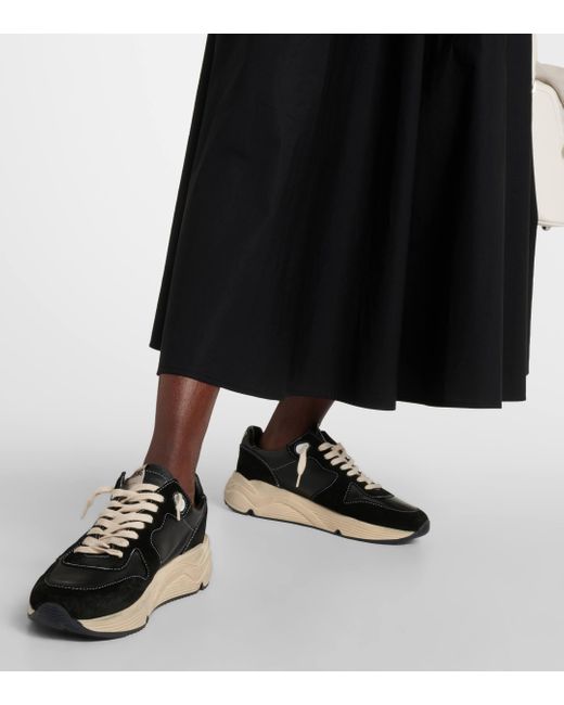 Golden Goose Deluxe Brand Black Running Sole Suede And Leather Sneakers