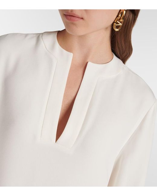 Valentino White Vgold Silk Top