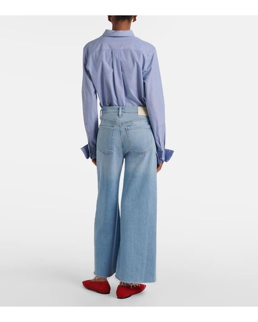 Citizens of Humanity Blue Lyra Cropped Wide-Leg Jeans