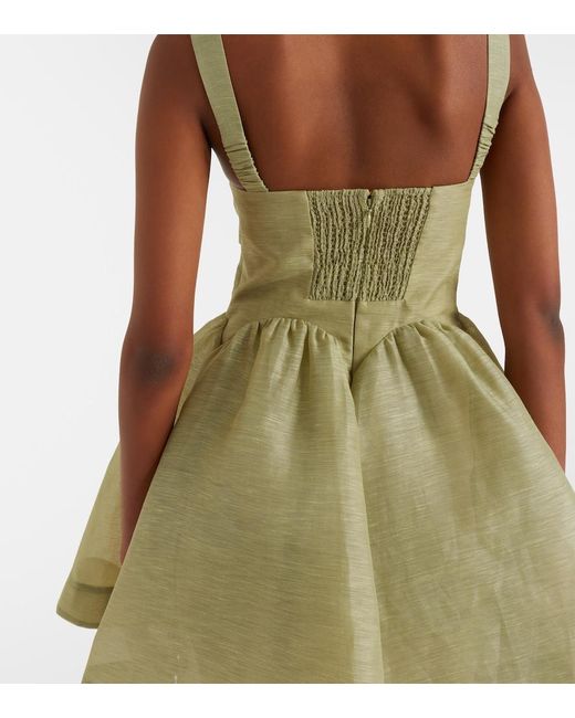 Zimmermann Natural Rebellion Linen And Silk Organza Minidress