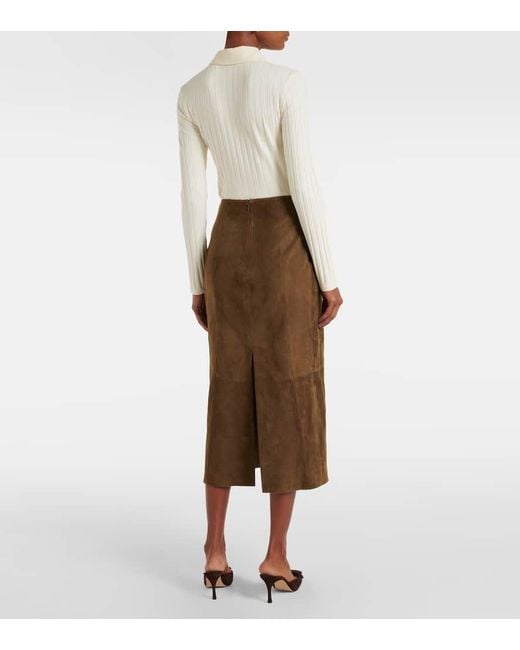 Vince Brown Suede Pencil Skirt