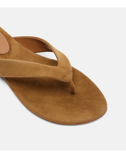 Le Monde Beryl Brown Suede Thong Sandals