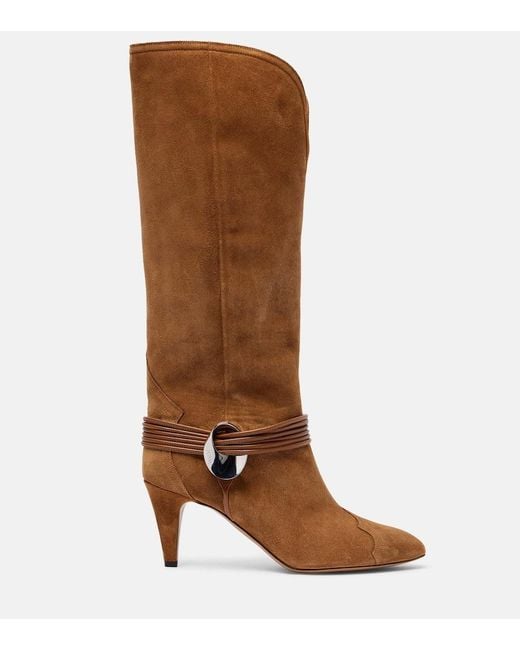 Isabel Marant Brown Lestany Suede Knee-High Boots