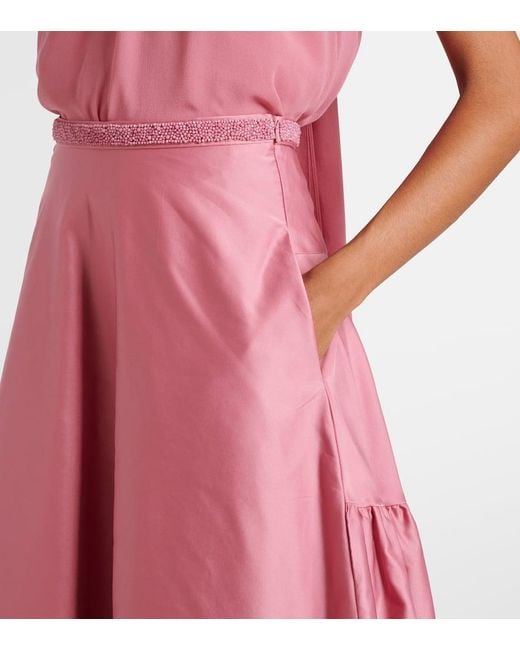 Falda Larga Elegante Brasile De Saten Max Mara de color Pink