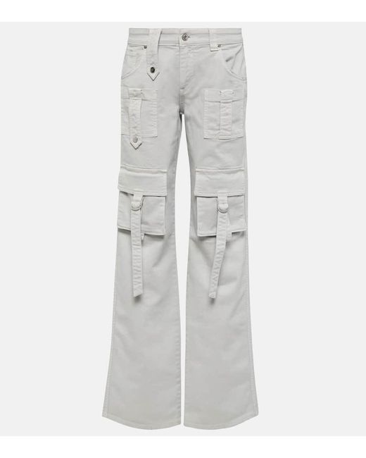 Pantaloni cargo di jeans a vita bassa di Blumarine in Gray