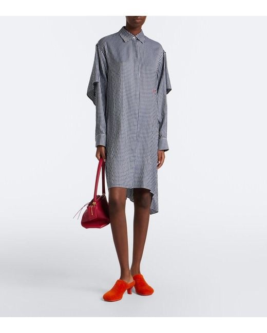 Loewe Orange Dive Shearling Mules
