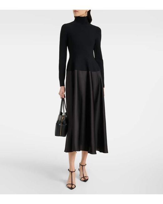 Robe Midi Frances En Satin Jonathan Simkhai en coloris Black
