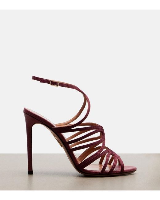 Aquazzura Red Serenade Raffia Sandals