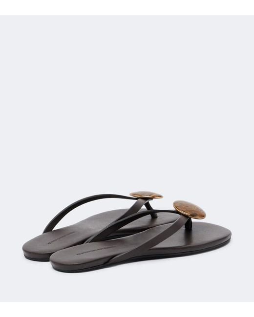 Christopher Esber Brown Aura Quartz Leather Thong Sandals