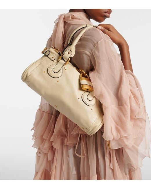 Chloé Natural Paddington Leather Shoulder Bag