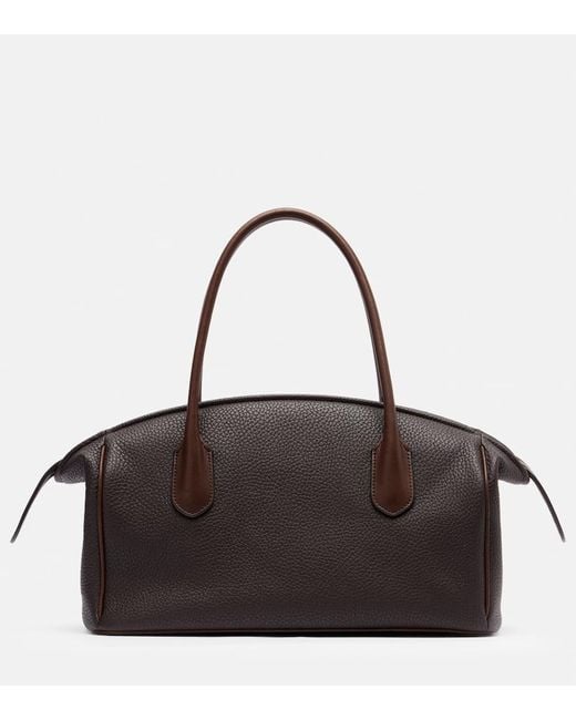 The Row Black Ewa Leather Tote Bag