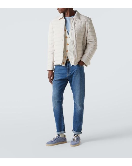 Brunello Cucinelli White Down Jacket for men