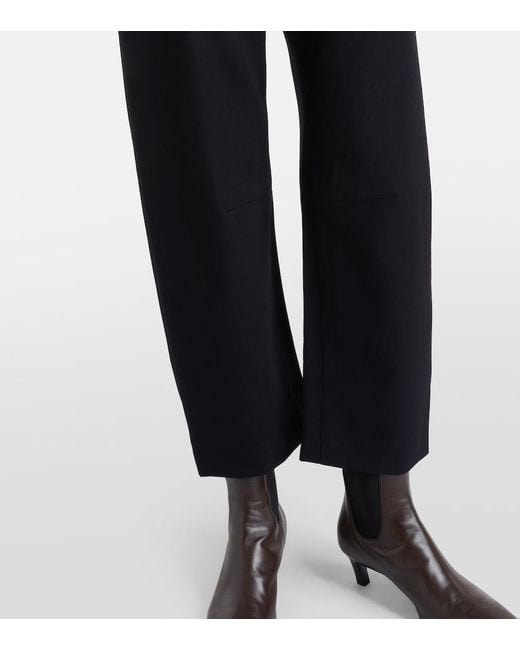Nili Lotan Blue Shon Virgin Wool Barrel-Leg Pants