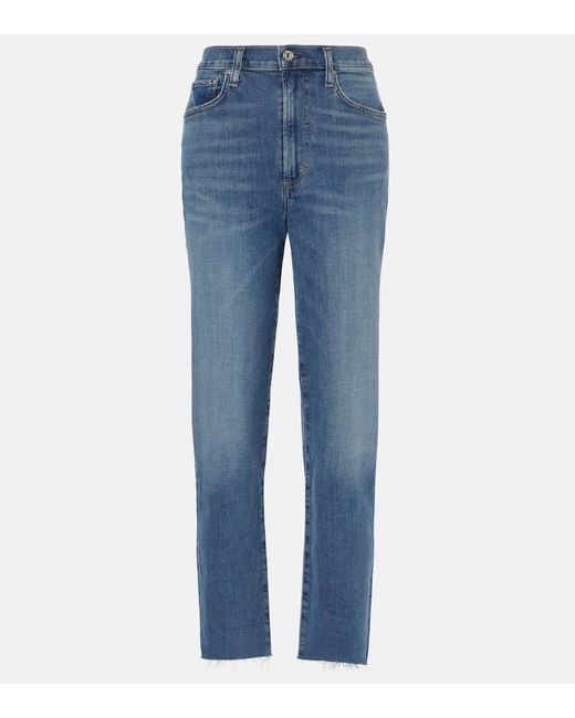 Citizens of Humanity Blue Caia High-Rise Straight Jeans