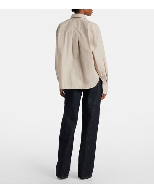 Victoria Beckham Natural Cropped Cotton Shirt