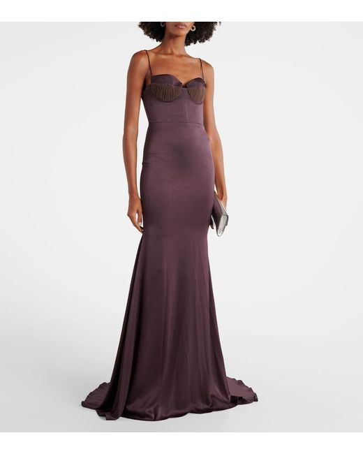 Robe Longue En Satin Alex Perry en coloris Purple