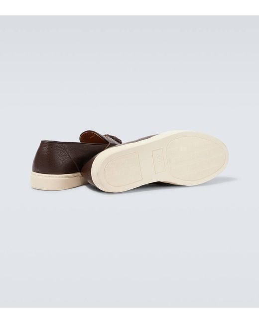 George Cleverley Brown Joey Leather Loafers for men