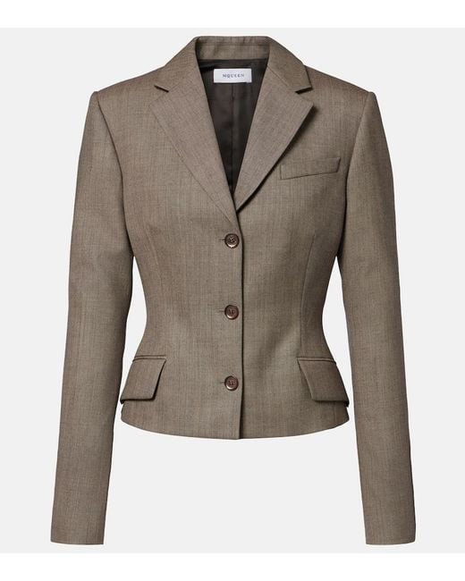 McQueen Green Cropped Blazer